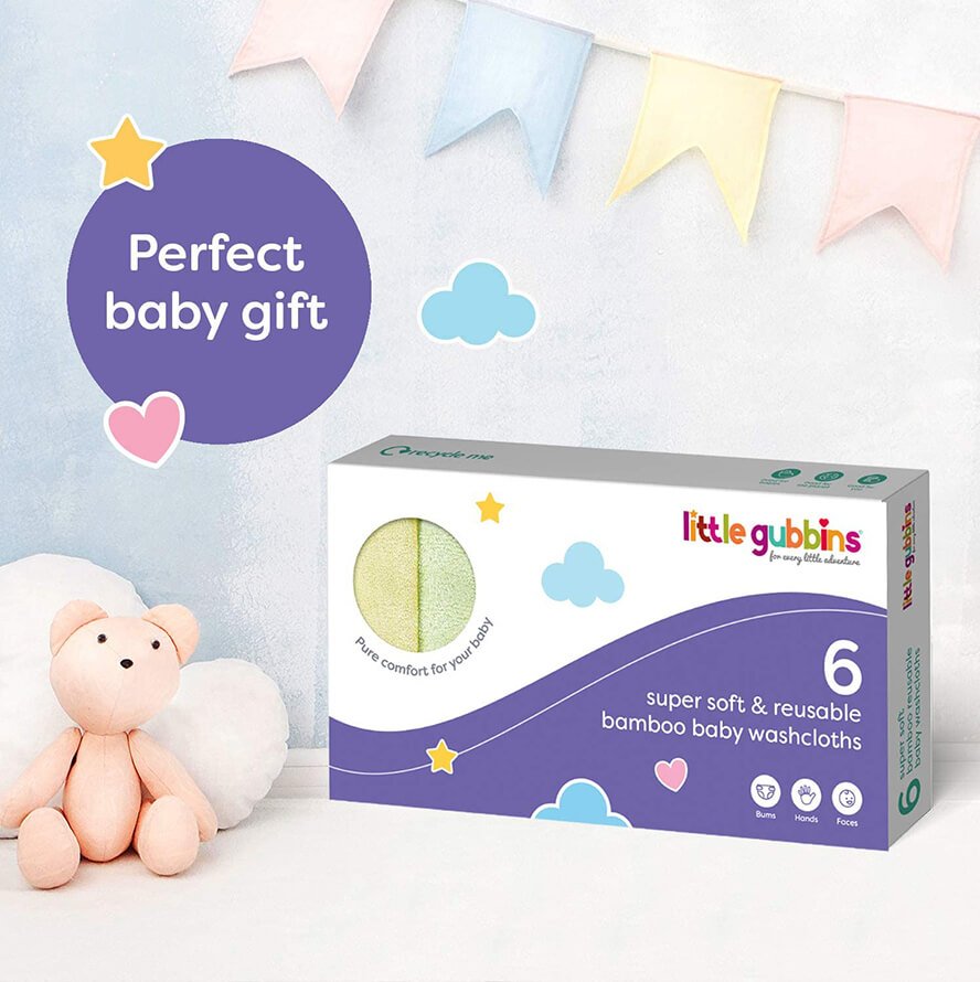 Little Gubbins Bamboo Baby Washcloths