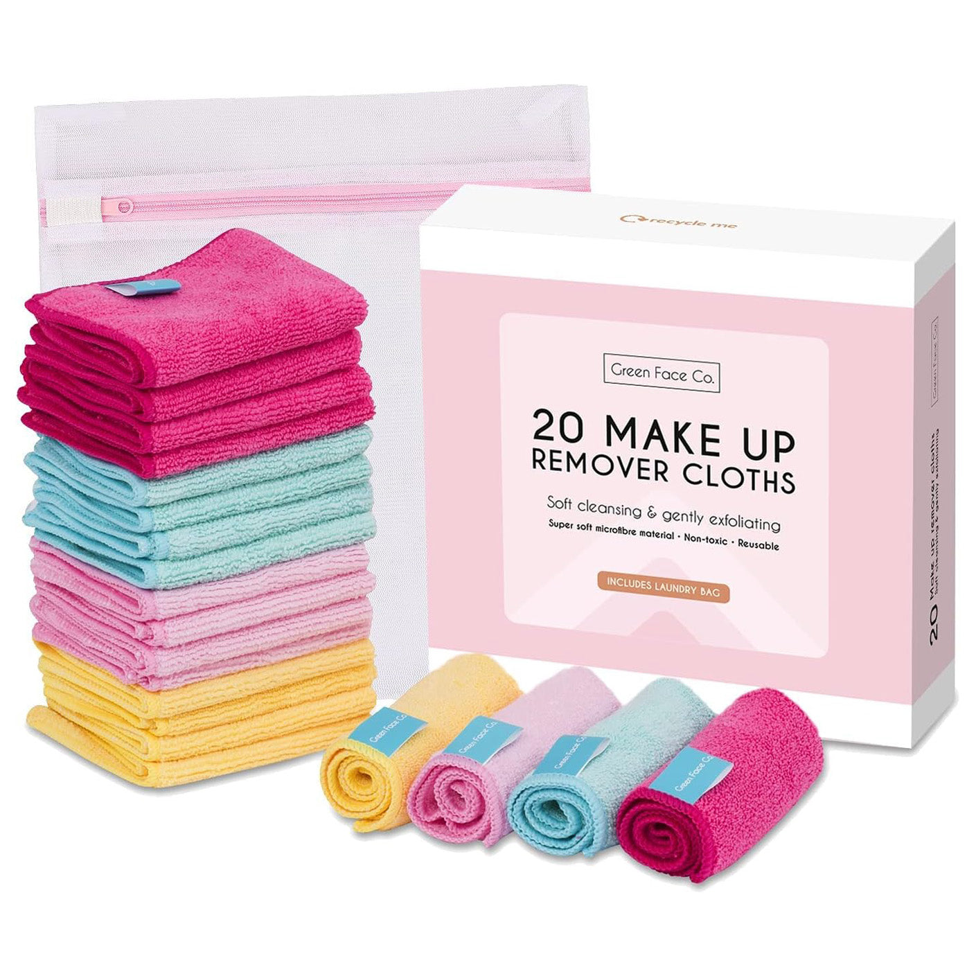 Green Face Co Microfibre Reusable Make up Remover Wipes