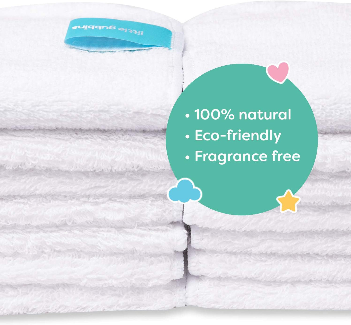 Little Gubbins Cotton Terry Reusable Baby Wipes