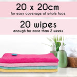 Green Face Co Microfibre Reusable Make up Remover Wipes